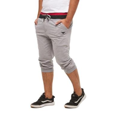 Imagem de Bermuda Moletom Masculina Logo Konoa Saruel Skinny, Cinza claro, G, Ma