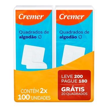Imagem de ALGODÃO QUADRADO 200 UNIDADES CREMER CX6