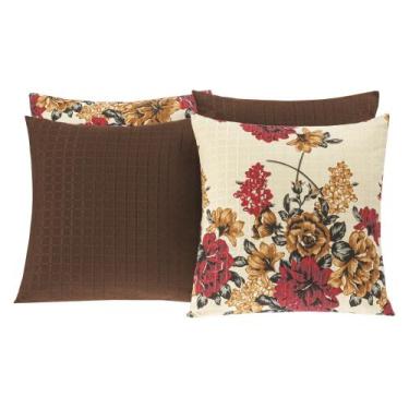 Imagem de Kit Almofada Decor 45X45cm 4 peças texturizado com enchimento Estampa 