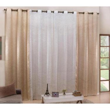 Imagem de Cortina Celeste 2,60x1,60 Cetim Amassado - Paulo Cezar Enxovais,  Dour