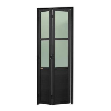 Imagem de Porta Camarao Meia Lambril Meia Vidrao Linha 25 Vidro Boreal 210cm X 70cm Brimak Preto