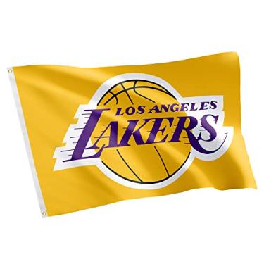 Imagem de Desert Cactus Bandeiras do Los Angeles Lakers Team NBA National Basketball Association 100% poliéster para ambientes internos e externos de 0,9 x 1,5 m (bandeira nº 1)
