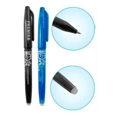 Imagem de 02 Canetas Apaga Calor Mágica Fantasminha Frixion Preta Azul - De Acor