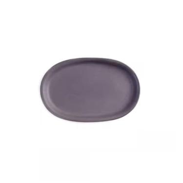 Imagem de Prato de Flores Prato elíptico para plantas de argila e areia roxa, bandejas de gotejamento para jardinagem doméstica de 5,9 polegadas Vaso(Preto)