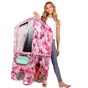 Imagem de Kendall Country Bolsa Para Roupas Pendurada À Prova D'Água De 40" Com Reforço, 5 Bolsos E Zíper Lateral Fantasias Dança, Torcida, Patinação, Teatro, Concursos Beleza, Etc., Camuflagem Rosa
