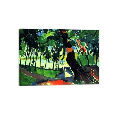 Imagem de Colorida Pintura arte parede lona-Impressões famosas-Fotos para decoração quarto sala de estar(árvore na margem rio) 50x70cm-19x27in Tela Embrulhada