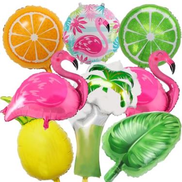 Imagem de Tropical Balloon Hawaiian Balloons Party Decorations Flamingo Pineapple Coconut Tree Monstera Leaf Mylar Foil Balloon Luau Summer Helium Balloons for Birthday Hawaii Aloha Beach Pool Party Decorations