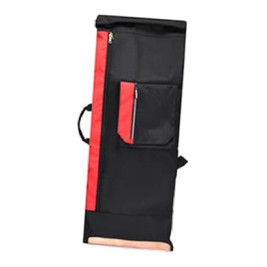 Imagem de simhoa Mochila de skate, bolsa de transporte para longboard, mochila de viagem de grande capacidade para entusiastas de patinação e viagens, Vermelho