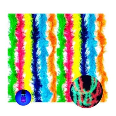 Imagem de 60 Marabus Pluminhas Pescoço Neon Brilha Luz Negra Festa (Neon)