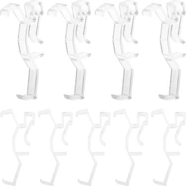 Imagem de Cabilock 20 peças de clipes de saia transparentes design oculto para persianas e cortinas, suporte de retenção estável, serve para vários estilos de cortinas