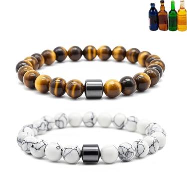 Imagem de NIQIPOK Pulseira Glame antiálcool, pulseira Glame International, antiálcool, conta GM para reduzir o desejo de beber, joias para mulheres e homens, ajuda a aliviar a ansiedade, frustração