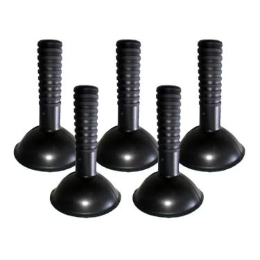 Imagem de Desentupidor De Pia De Mão Pequeno Preto Em Borracha Kit 5