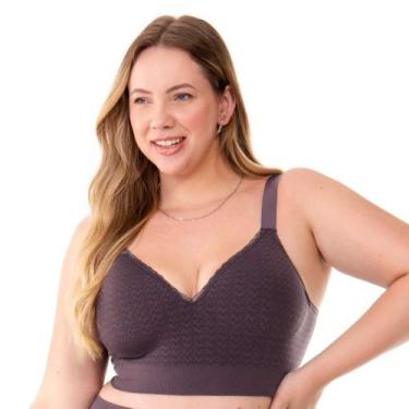 Imagem de Sutiã Comfort Com Bojo e Renda Sem Costura Açai - Zee Rucci, 50