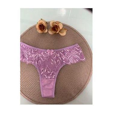 Imagem de Kit 3 Calcinhas Tanga com Renda Bicolor Sensualidade e Conforto em Cad