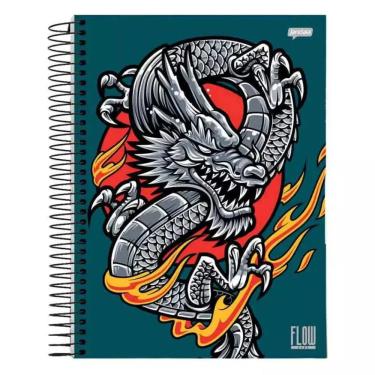 Imagem de Caderno Espiral Capa Dura Universitário A4 20 Matérias 320 Folhas Flow Jandaia Estampa 1