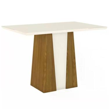 Imagem de Mesa De Jantar Orus 4 Lugares Com Tampo De Mdf E Canto Reto 120x80 Nature/nature/off White - Móveis Henn Nature/nature/off White