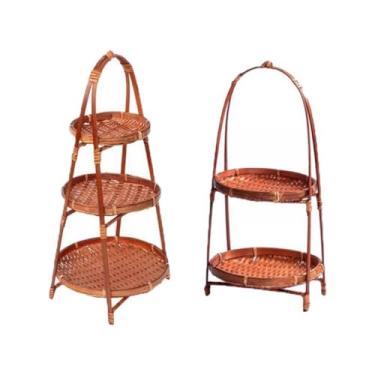 Imagem de Ｂｅｓｇａ Conjunto de Cesta de Frutas de Bambu para Organização de Cozinha