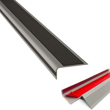 Imagem de Perfil De Borda De Escada Autoadesivo Pvc Plástico Proteção De Borda De Escada Em Forma De L Tiras De Acabamento De Borda De Degrau Diy Corte Livre à Prova D'água Borda, Black, 900cm