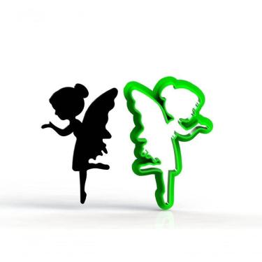 Imagem de Cortador Fada Sininho Silhueta Tinker Bell Mod 2 Tamanho 7 Cm
