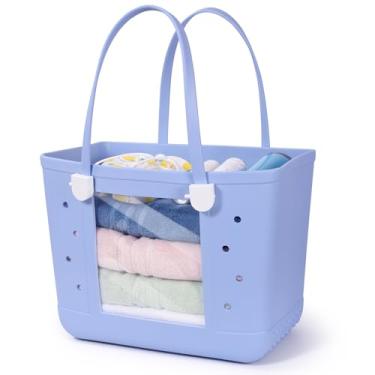 Imagem de Addoklm Bolsa de praia de borracha leve GG bolsa transparente para viagem, Lago azul, Lazer