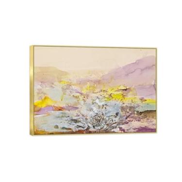 Imagem de BMZFYBS Pintura de arte de parede em tela abstrata - quadros para decoração de casa - sem título - Pôster e impressões em moldura dourada 70 x 100 cm 27 x 39 pol