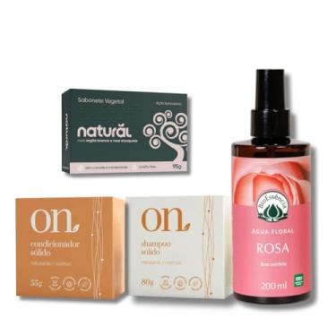 Imagem de Kit Natural Completo: Sabonete + Shampoo + Agua Floral Rosa