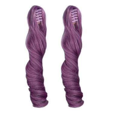 Imagem de Boneca peruca de cabelo alta temperatura seda macia Roman Curly Hair Clip tipo bonecas cabelo trama para boneca material de remodelação alta temperatura seda macia comprimento (Roxo)