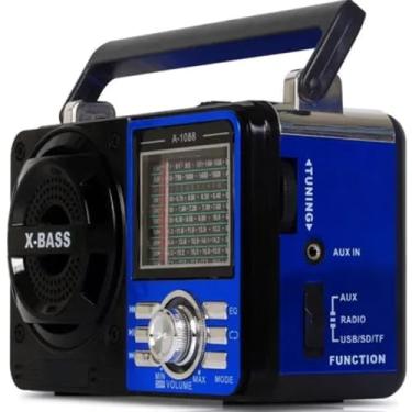 Imagem de Rádio Retro A-3199 Vintage Am Fm Sw Usb Bluetooth Bateria Recarregável Aux Estilo Antigo Preto (Azul)