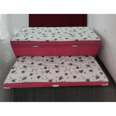 Imagem de Bibox Solteiro RR Colchoes com Espuma D28, Baú e Auxiliar - RR COLCHÕE