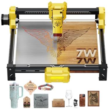 Imagem de ACMER Máquina de gravação a laser S2 para iniciantes, cortador a laser de 7000 mW para madeira, ponto de laser ultrafino de 0,01 mm, laser classe 4 de 10.000 mm/min.