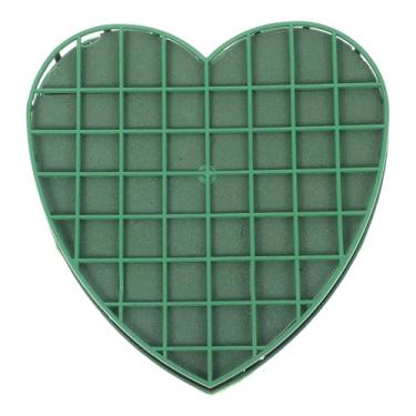 Imagem de NUOBESTY Espuma floral, 1 peça de blocos de espuma de flores secas molhadas de coração, placa de lama floral com ventosas DIY arranjo de flores suprimentos de tijolos para casamento, festa, decoração