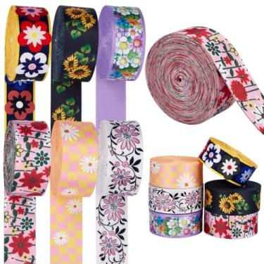 Imagem de PH PandaHall Fita de poliéster de flor de 30 metros 6 estilos de bolsa estampada cinto com alças de mochila de 3,8 cm de largura para acessórios de costura, mochilas, bagagem, cinto de segurança