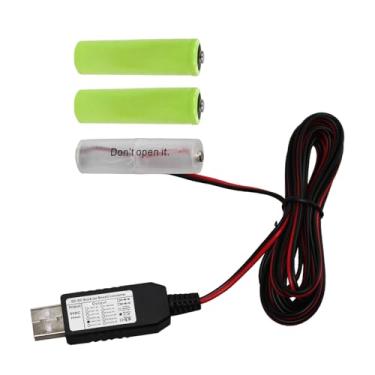 Imagem de Kit conversor de fonte de alimentação USB substituto eliminador de bateria, 5V para 1,5V/3V/4,5V/6V/9V, 1-4 cabos AA/AAA 200 cm Connect Multi para luz LED (3AA-4,5V)
