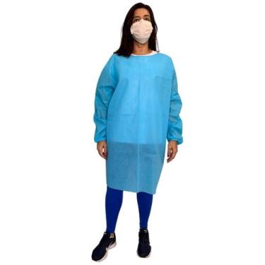 Imagem de Avental TÚNICA Descartável Manga Longa TNT 40 gramas Aradesc 5 UNI