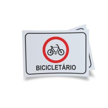 Imagem de Kit 3 Placas sinalização 15x21cm EM PVC PL(174) - Tema: Bicicletário -