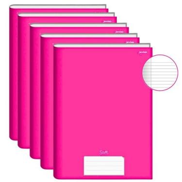 Imagem de Caderno Brochura Grande Capa Dura 96 Folhas Kit 5un Stiff Escolar Educ