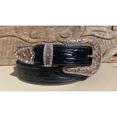 Imagem de cinto country feminino fivela cor cobre - Seria Rio Negro, Preto, 80