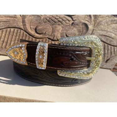 Imagem de cinto country feminino fivela cor ouro - selaria rio negro, Cafe, 120