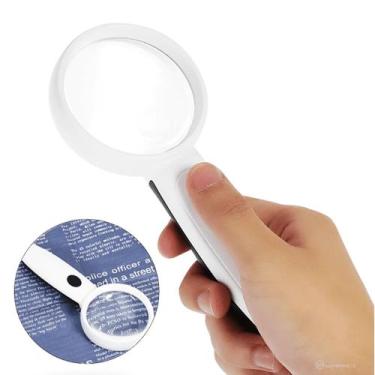 Imagem de Lupa De Mão Lente Bifocal Ampliação Até 13x Com Iluminação Alta Qualid