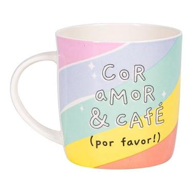 Imagem de Caneca Cerâmica 400Ml - Frases Cores E Amores Com Café