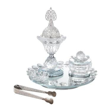 Imagem de Wswqop Conjunto de Queimadores de Incenso Feito de, Suporte para Queimador de Incenso árabe, com Prateleira, Decoração de Mesa, Decoração de Mesa para Escrit