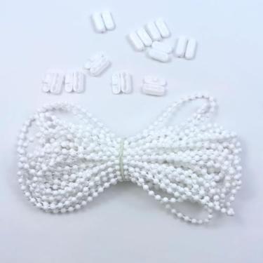 Imagem de Cabo de persiana de rolo de 10 metros com 10 conectores 10 m (32,8 pés) - Substituição universal de corrente de esferas de plástico para persianas - Veneziana, romana, vertical, favo de mel