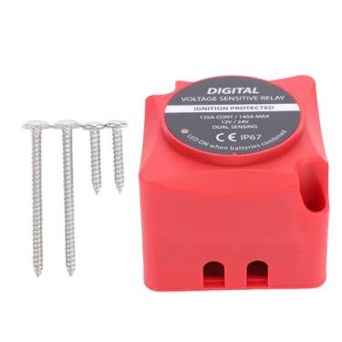 Imagem de Hilitand Relé Sensível a Tensão 140A VSR ISOLADOR DO ISOLADOR DO Bateria DO IP67 Carregador de Bateria Inteligente à Prova D'água Universal para Carro Off Road Vehicle RV ATV UTV Boat (Vermelho)
