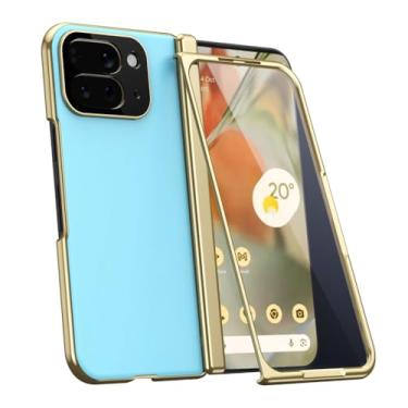 Imagem de HAOMRIYL Capa para Google Pixel 10 Pro Fold, protetor de tela integrado, dobradiça fina à prova de choque para lente de câmera de precisão, revestimento protetor de PC, azul, dobra 10 Pro