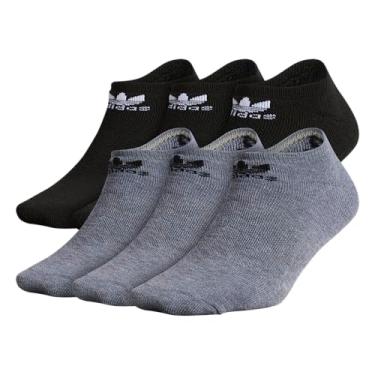 Imagem de Meias infantis Adidas Originals Meninos/Meninas Trefoil invis veis (6 pares), Heather Grey/ Black Black/ White, Medium