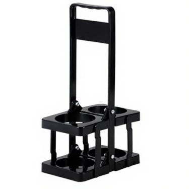 Imagem de Musbus Porta-bebidas reutilizável com alça para Doordash, Grubhub, acessórios portáteis de suporte de xícara/café para entrega, organizador de bebidas dobrável com bandeja, garrafa festiva de plástico