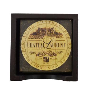 Imagem de Porta Copos Quadrados Decorados Charmoso Chateau Laurent