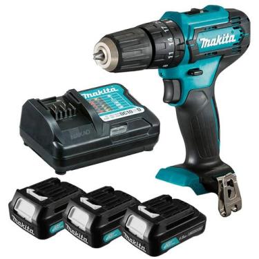 Imagem de Kit Parafusadeira Furadeira de Impacto HP333DWYX3 Makita e 3 Baterias 