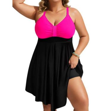 Imagem de Maiô Hanna Nikole 2025 feminino plus size com decote em V 3X