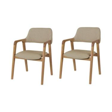 Imagem de Kit 2 Cadeiras de Jantar Ruth Estrutura em Madeira Maciça Estilo Retrô